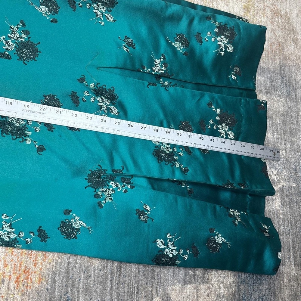Vintage Teal Embroidered Formal Coat Dress Set Baroque Opera Style Custom Made - Picture 5 of 11